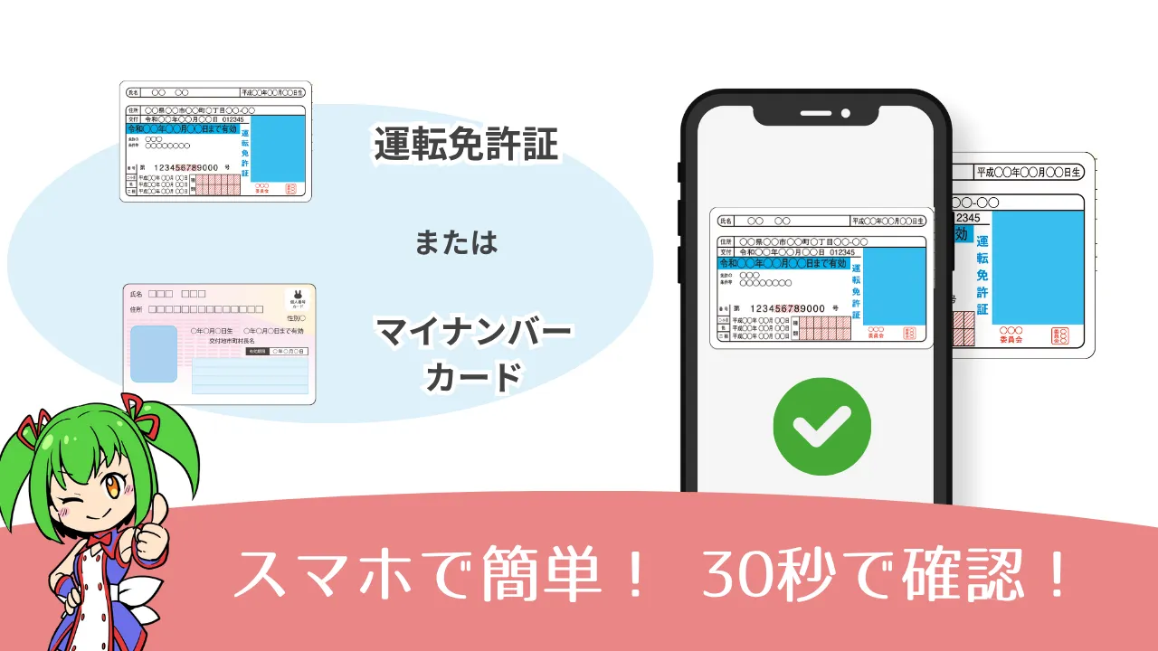 メリット1 スマホで簡単 30秒で確認!