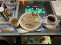 パスタとコーヒーの写真です